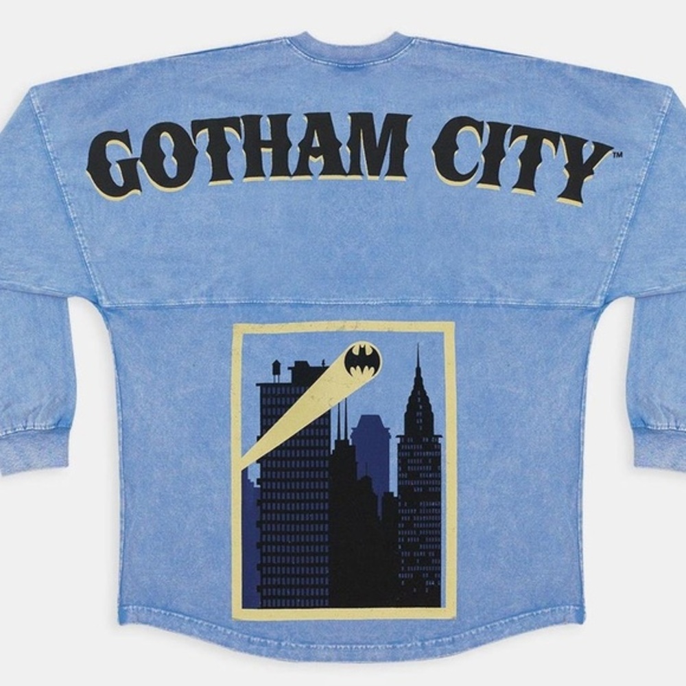 NWT Batman Gothom DC Oversized Spirit Jersey Printed Graphic Top Small